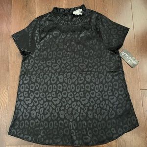 Black Leopard Print Top
